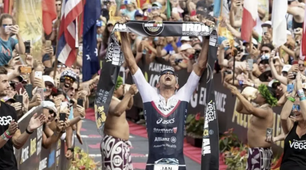 Arrivée Triathlon Ironman de Kona à Hawaï de Jan Frodeno